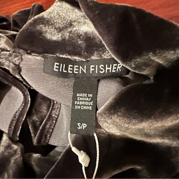 NWT Eileen Fisher Dress Crushed Velvet Mock Neck Tie Back Sheath Oversized - Picture 11 of 16